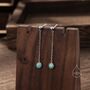 Water Green Opal With Chain Dangle Stud Earrings, thumbnail 3 of 12