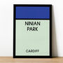 Ninian Park Monopoly Cardiff City Football Print, thumbnail 1 of 2