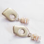 Abstract Mismatched Silver Earrings With Pearls, thumbnail 2 of 2