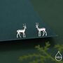 Sterling Silver Antelope / Deer / Gazelle Stud Earrings, thumbnail 1 of 12