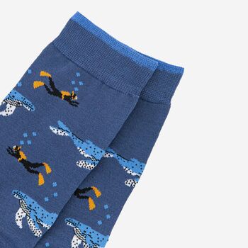 Men's Bamboo Socks Whale And Scuba Diver, 5 of 5