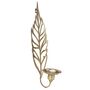 Gold Feathered Leaf Wall Sconce, thumbnail 2 of 3