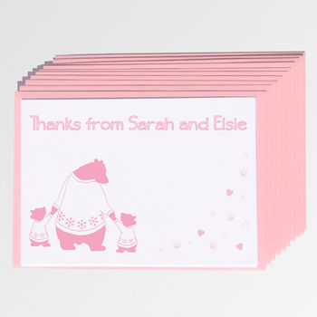 Personalised Bears Thank You Note Card Set, 3 of 7