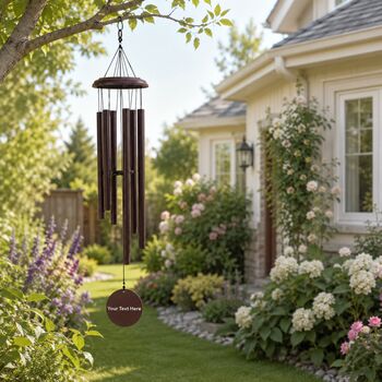 Custom 35 Inch Bronze Wind Chime For Wedding, Memorial, Retirement Gift, 9 of 12