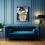 Stripy Vase Flowers Art Print, thumbnail 2 of 3