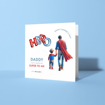 Daughter And Daddy Superhero Father's Day Card, 3 of 5