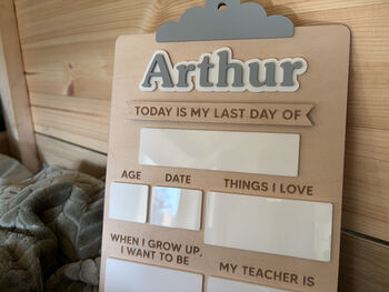 Personalised First And Last Day Of School Sign Memory Board, 8 of 9