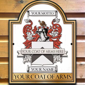 Coat Of Arms Family Crest Bar Sign, 2 of 12