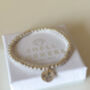 Sterling Silver Daffodil Beaded Bracelet With Engraved Tag, thumbnail 6 of 8