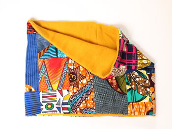 African Patchwork Organic Cotton Fleece Snood Scarf, 6 of 9