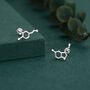 Sterling Silver Serotonin And Dopamine 16 G Flat Back Labret Earrings, thumbnail 1 of 12
