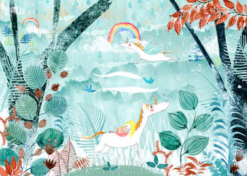Magical Unicorn Forest Print, 4 of 4