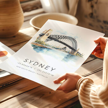 Sydney Australia Travel Landmark Poster With Map Coordinates, 4 of 7