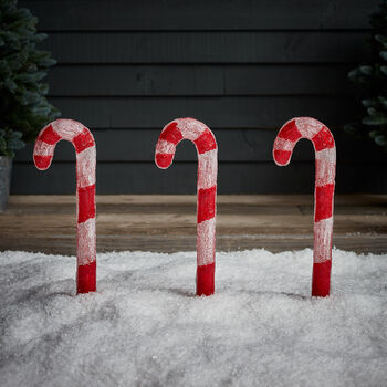 Candy Cane Trio Outdoor Christmas Decoration, 2 of 4