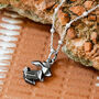 Sterling Silver Oxidised Origami Bunny Necklace, thumbnail 2 of 3