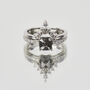 0.70ct Emerald Cut Dark Grey Diamond Engagement Ring, thumbnail 2 of 6