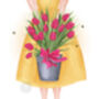 Tulips Flower Person Illustrated Print, thumbnail 2 of 2