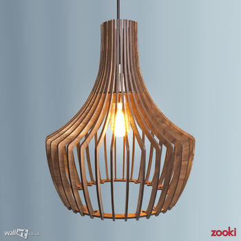 Zooki Six 'Freyr' Wooden Pendant Light, 6 of 9