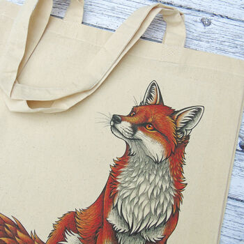 Red Fox Gusseted Tote Bag, 4 of 5