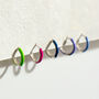 Sterling Silver Colourful Enamel Hoop Earrings, thumbnail 1 of 12