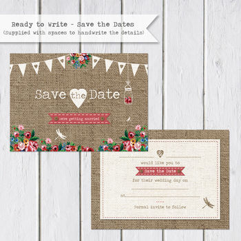 Hessian Floral Wedding Stationery, 9 of 12