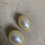 Pearl Oval Statement Earrings, thumbnail 2 of 3
