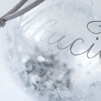 Hand Engraved Glass Christmas Bauble, 9 of 10