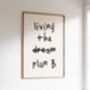 Living The Plan B Wall Print | Black And Cream, thumbnail 1 of 3