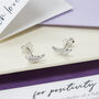 Feather Stud Earrings For Positivity Silver, thumbnail 2 of 5