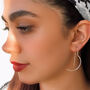 Half Hoop Textured Threader Sterling Silver Earrings, thumbnail 1 of 7