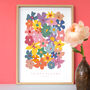 Personalised Thirtieth Birthday Blooms Giclée Print, thumbnail 1 of 6