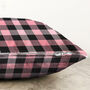 Gingham Cushion Cover With Black And Pink Colours, thumbnail 3 of 4