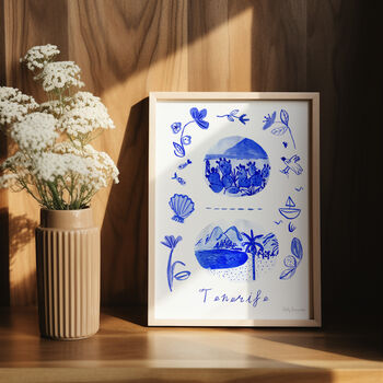 Scenes Of Tenerife Blue Tile Inspired Travel Print, 4 of 12