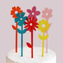 Multi Coloured Daisy Cake Topper Set, thumbnail 1 of 5