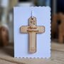 Personalised Baptism Cross Hanging Decoration Card, thumbnail 2 of 4