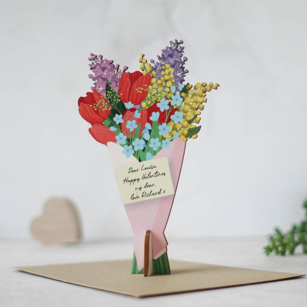 Personalised Wooden Card, Spring Flowers, 1 of 6