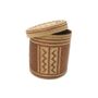 Woven Natural Straw Copper Basket, thumbnail 3 of 6