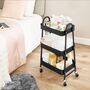 Three Tier Rolling Storage Cart Trolley Utility Cart, thumbnail 3 of 8