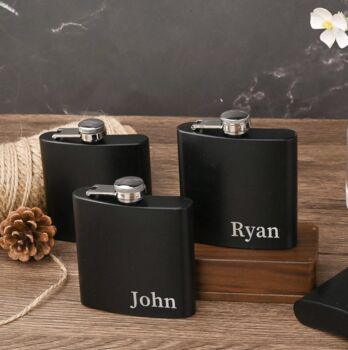 Personalised Stainless Steel Drinks Hip Flask, 3 of 7