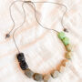 Adjustable Geometric Bead Necklace In Earth Tones, thumbnail 1 of 2