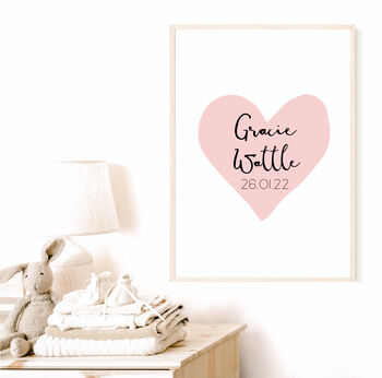 Personalised New Baby Girl Or Boy Print, 2 of 4