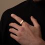 Engraved Four Sided 18 K Gold Band Ring, Mens Ring, thumbnail 6 of 10