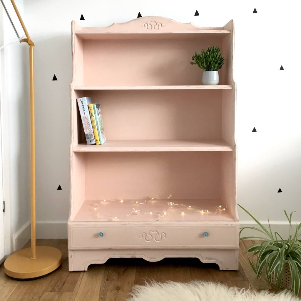 Kids Pink Painted Bookcase Bookshelf By, Childrens Pink Bookcase
