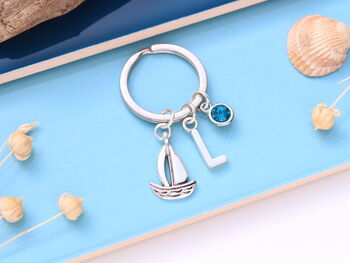 Sailing Boat Personalised Keyring Boating Gift, Present For Sailor, 4 of 9