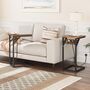 C Shaped Side Table Sofa Table With Charging Station, thumbnail 3 of 7