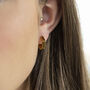 Gold Plated Hexagon Huggie Earrings, thumbnail 4 of 12