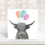Floating Highland Coo Balloon Card, thumbnail 2 of 6