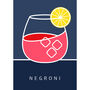 Negroni Cocktail Drink Art, thumbnail 2 of 4