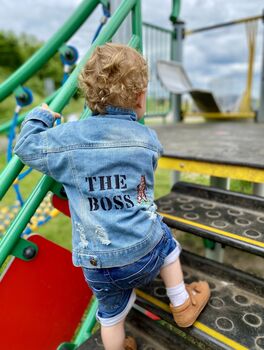 Personalised Baby/Toddler Denim Jacket With Bear, 3 of 8