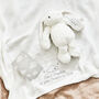 Personalised White Bunny And Shawl Christening Gift Set, thumbnail 5 of 5